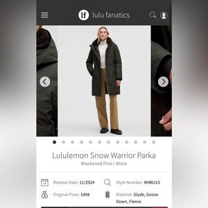 lululemon athletica Snow Warrior Parka - Blackened Pine